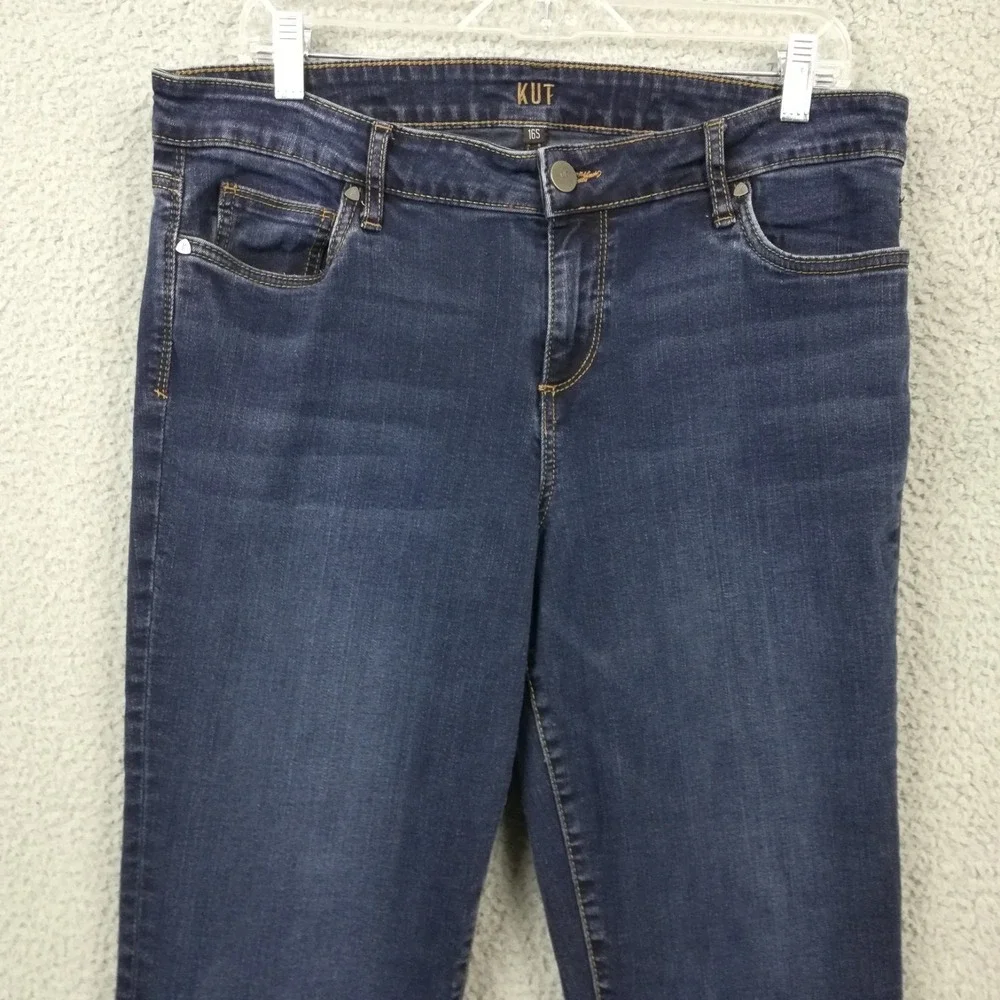 Kut From The Kloth Womens Jeans Baby Boot Cut Blue Denim Dark Mid Short 16S